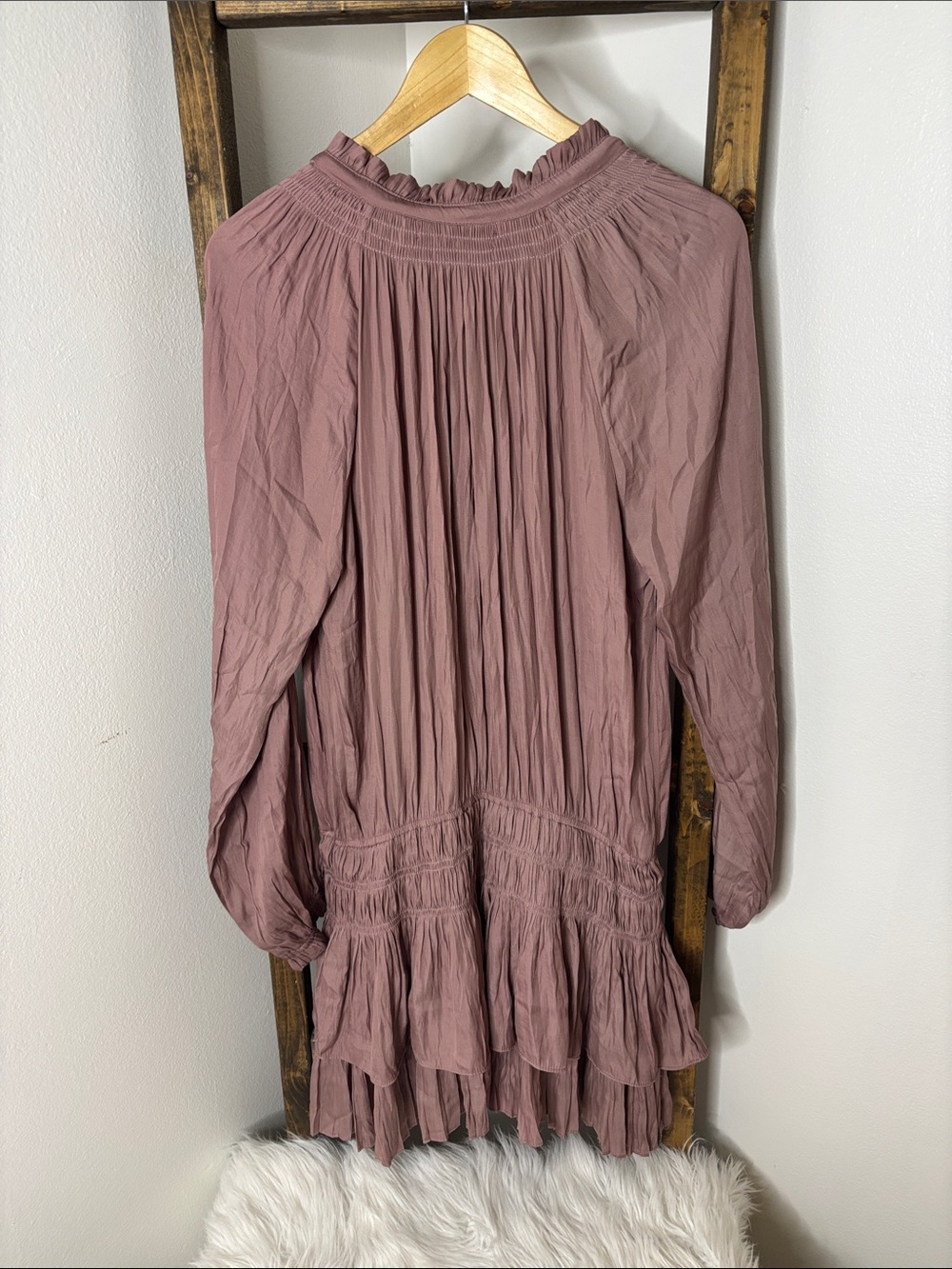 Mustard Seed Mauve Ruffle Tunic Dress Size L - Picture 5 of 5